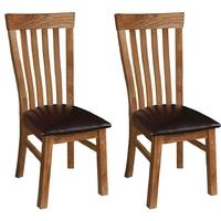 devonshire rustic oak toulouse dining chair pair