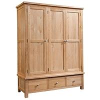 Devonshire Dorset Oak Wardrobe - 3 Door 3 Drawer