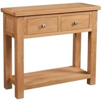 devonshire dorset oak console table 2 drawer