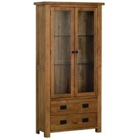 Devonshire Rustic Oak Glass Display Cabinet