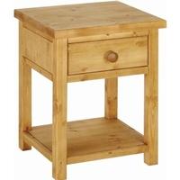 devonshire chunky pine bedside cabinet 1 drawer