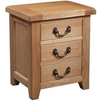 Devonshire Somerset Oak Bedside Cabinet - 3 Drawer