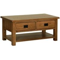 Devonshire Rustic Oak Coffee Table with Drawers