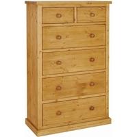 Devonshire Chunky Pine Chest of Drawer - Large 4+2 Drawer