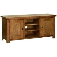 devonshire rustic oak tv cabinet large