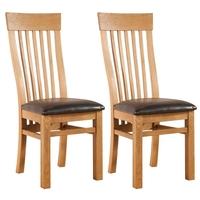 devonshire avon oak dining chair curved back pair