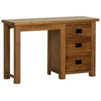 Devonshire Rustic Oak Dressing Table - Single Pedestal