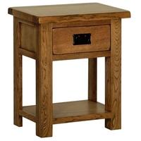 Devonshire Rustic Oak Bedside Cabinet - 1 Drawer