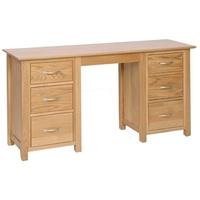 Devonshire New Oak Dressing Table - Double Pedestal