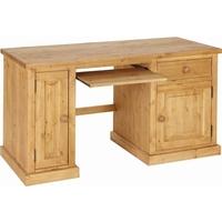 devonshire chunky pine computer desk 2 door 1 drawer