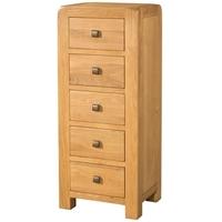 devonshire avon oak chest of drawer tall 5 drawer