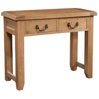 devonshire somerset oak console table 2 drawer