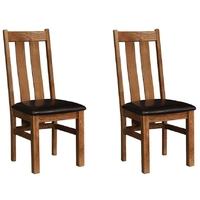 Devonshire Rustic Oak Arizona Dining Chair (Pair)