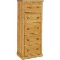 Devonshire Chunky Pine Chest of Drawer - Jumper 5 Drawer Wellington