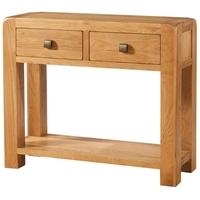 Devonshire Avon Oak Console Table - 2 Drawer with Shelf