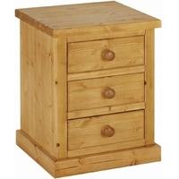 Devonshire Chunky Pine Bedside Cabinet - 3 Drawer