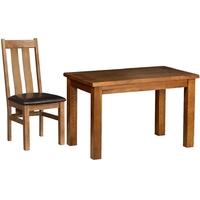 Devonshire Rustic Oak Dining Set - Small Fixed Table with 4 Arizona Chairs