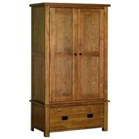 Devonshire Rustic Oak Wardrobe - Double 1 Drawer