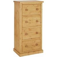 Devonshire Chunky Pine Chest of Drawer - Small 4 Drawer Wellington