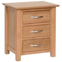 devonshire new oak bedside cabinet 3 drawer