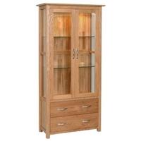 devonshire new oak display cabinet