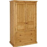 Devonshire Chunky Pine Wardrobe - 2 Door 2 Drawer