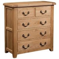 Devonshire Somerset Oak Chest of Drawer - 3+2 Drawer