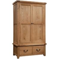 devonshire somerset oak wardrobe double 2 drawer