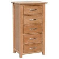 Devonshire New Oak Chest of Drawer - 5 Drawer