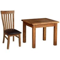 devonshire rustic oak dining set large fixed table with 4 toulouse cha ...