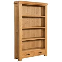 devonshire clovelly oak bookcase 2 drawer