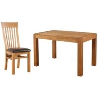 Devonshire Avon Oak Dining Set - Small Table with 4 Curved Back Chairs