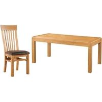 Devonshire Avon Oak Dining Set - Large Extending Table with 6 Curved Back Chairs