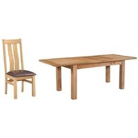 Devonshire Dorset Oak Dining Set - 132cm Table with 4 Arizona Chairs