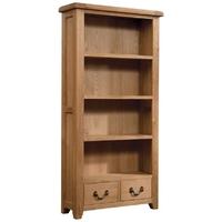 Devonshire Somerset Oak Bookcase - 2 Drawer Tall