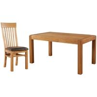 Devonshire Avon Oak Dining Set - Medium Table with 4 Curved Back Chairs