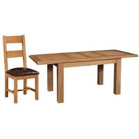 Devonshire Somerset Oak Dining Set - 2 Leaf Small Extending Table with 4 Chairs