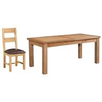 Devonshire Dorset Oak Dining Set - 180cm Table with 6 Ladder Back Chairs