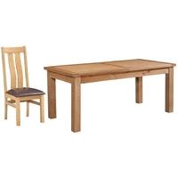 Devonshire Dorset Oak Dining Set - 180cm Table with 6 Arizona Chairs