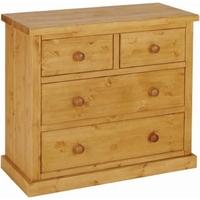 Devonshire Chunky Pine Chest of Drawer - Small 2+2 Drawer