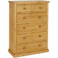 Devonshire Chunky Pine Chest of Drawer - Small 4+2 Drawer