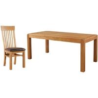 Devonshire Avon Oak Dining Set - Large Table with 4 Curved Back Chairs