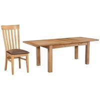 Devonshire Dorset Oak Dining Set - 132cm Table with 4 Toulouse Chairs