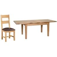 Devonshire New Oak Dining Set - Medium Extending Table with 4 Ladder Back Chairs