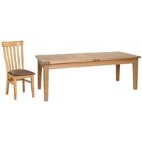 Devonshire New Oak Dining Set - Large Extending Table with 4 Toulouse Chairs