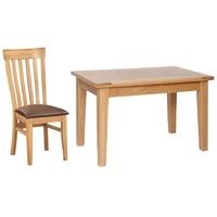 Devonshire New Oak Dining Set - Large Table with 4 Toulouse Chairs