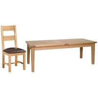 Devonshire New Oak Dining Set - Large Extending Table with 4 Ladder Back Chairs