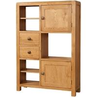 Devonshire Avon Oak High Display Cabinet - 2 Door 2 Drawer