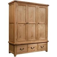 Devonshire Somerset Oak Wardrobe - Triple 3 Drawer