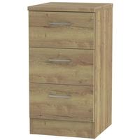 Devon Sterling Oak Bedside Cabinet - 3 Drawer Locker